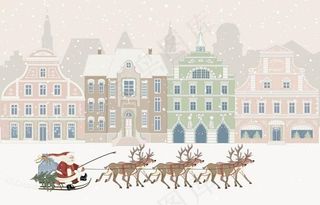 城市圣诞雪景图片