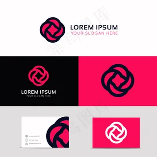 创意彩色花朵名片标志