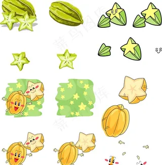 手绘杨桃表情图片