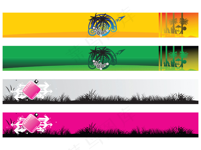 时尚的头箭和棕榈树