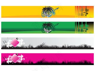 时尚的头箭和棕榈树