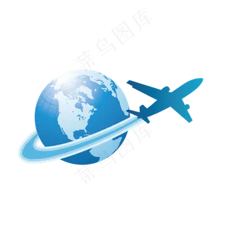 手绘飞机地球元素
