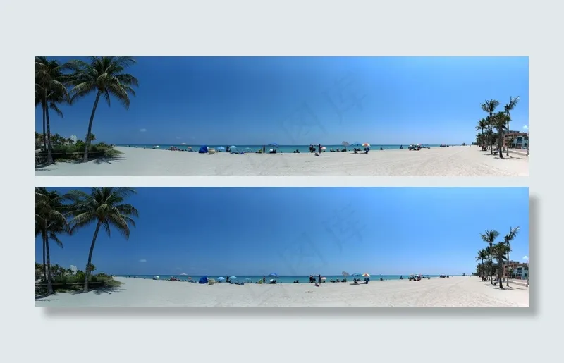 海滩长景图片