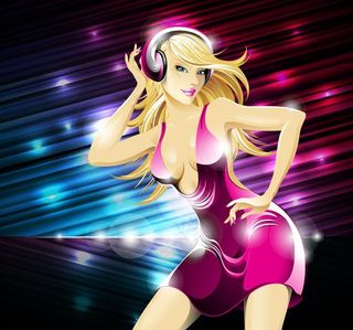 舞蹈听音乐美女 动感光线图片