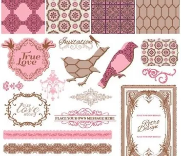 精致的花边图案01矢量