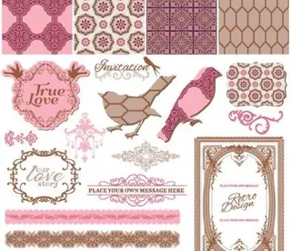 精致的花边图案01矢量