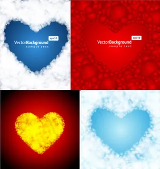 4款心形矢量素材