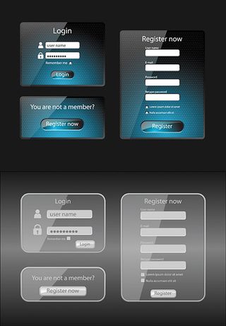 创意透明登陆界面矢量图