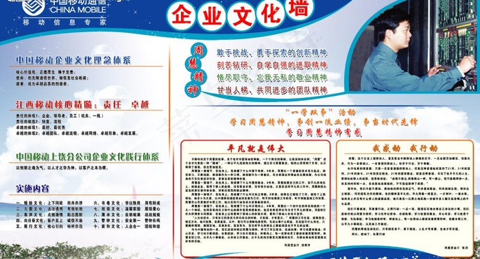 移动企业文化墙图片
