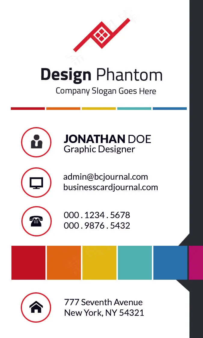 商务竖版名片psd模版下载