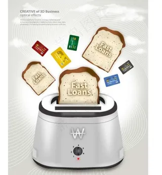 创意面包机背景图片