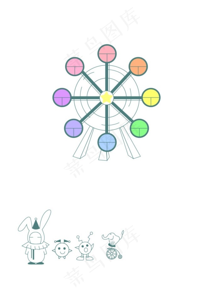 手绘小人矢量素材