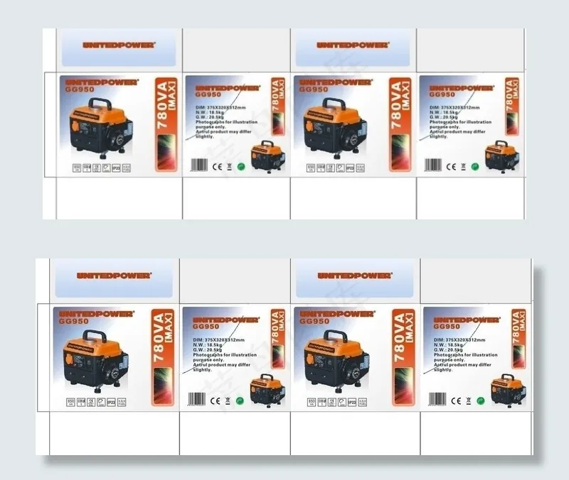 发电机彩盒纸箱cdr矢量模版下载