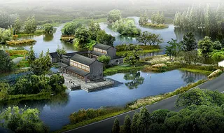 中式园林建筑鸟瞰图