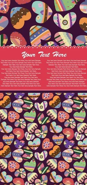 可爱彩色心形图案矢量素材