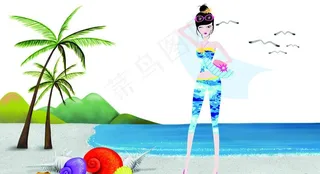 海边美女图片