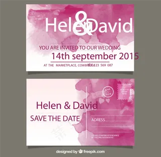 唯美水彩卡片设计矢量素材