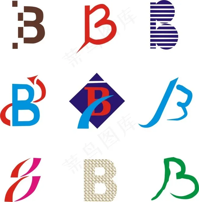 B字母LOGO设计素材cdr矢量模版下载