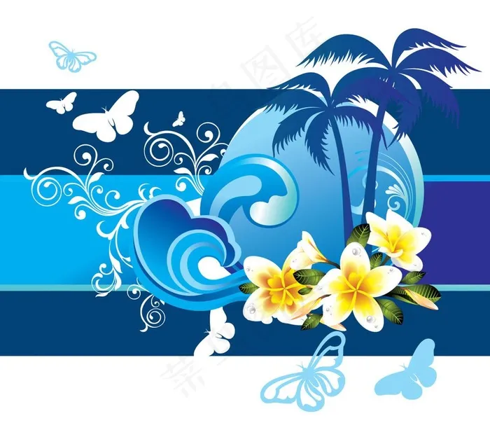 花纹 花卉 水花 浪花图片eps,ai矢量模版下载