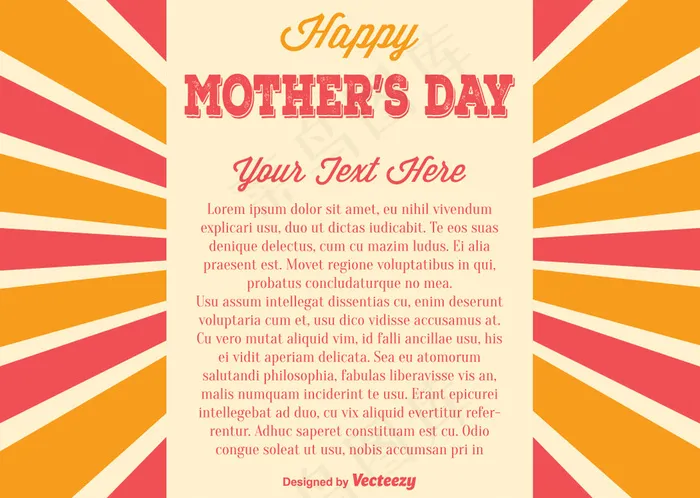 母亲节# X27插图；ai矢量模版下载