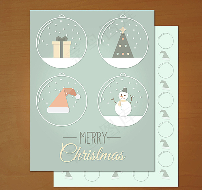 清新圣诞节贺卡矢量素材图片