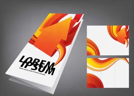 英文橘黄色画册封面