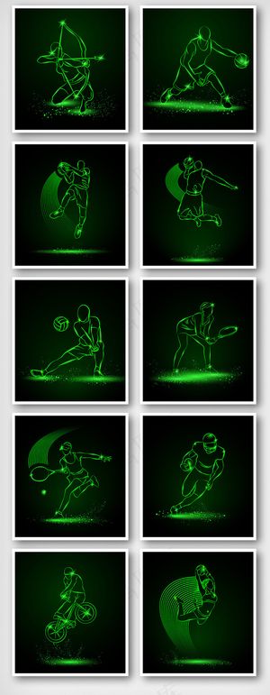 绿色炫光体育运动矢量背景素材