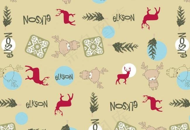 驯鹿背景 卡通背景图片