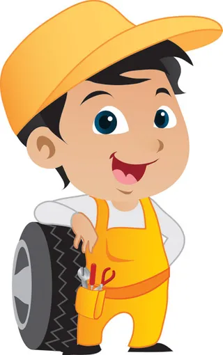 可爱维修工矢量素材