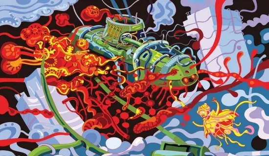 科幻小说的潜艇抽象画