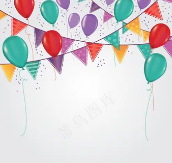 彩色三角拉旗背景矢量图