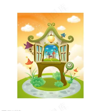 卡通房子(闹钟)图片