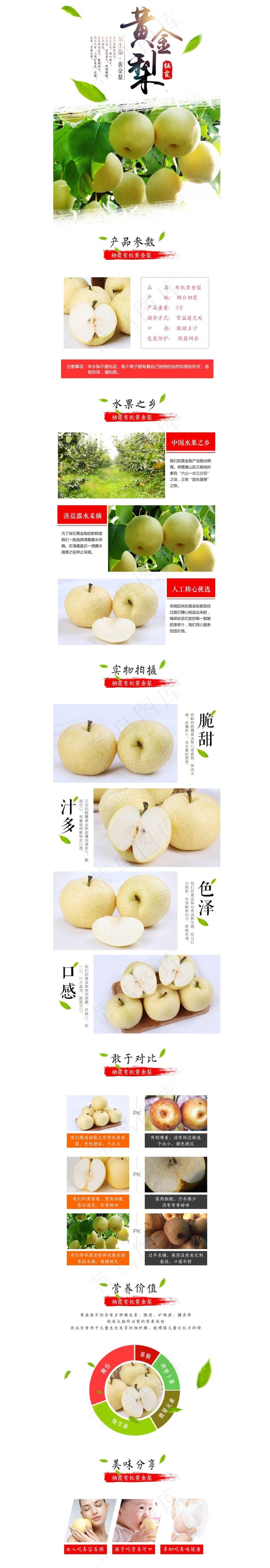黄金梨详情页psd模版下载