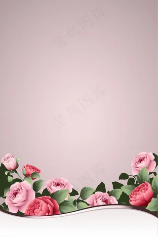 矢量质感玫瑰花浪漫背景