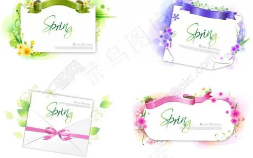 春天梦幻花纹时尚花纹花边展板图片