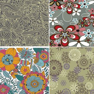 手绘花矢量背景图片