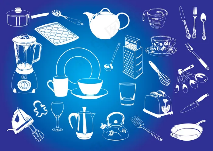 矢量茶具ai矢量模版下载