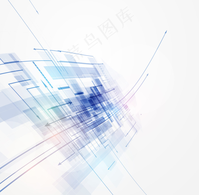 白色流线科技海报背景ai矢量模版下载