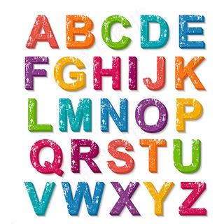 彩色垃圾效果字母矢量图图片