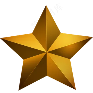 烫金风格矢量五角星,免抠元素