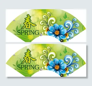 春天扇形吊牌图片