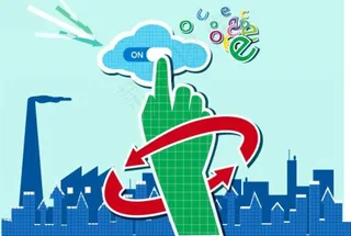 手掌工厂环保背景图片