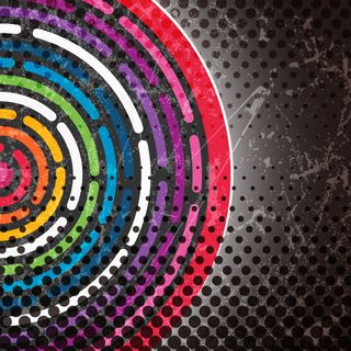 炫彩放射性圆环背景矢量图 AI