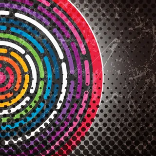 炫彩放射性圆环背景矢量图 AI