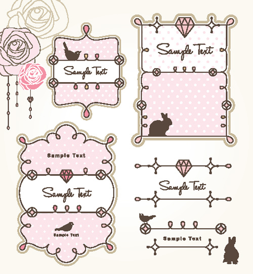 卡通可爱花边02—矢量素材