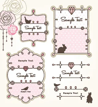 卡通可爱花边02—矢量素材