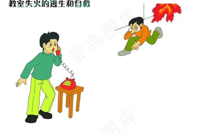 教室失火的逃生与自救图片(8268X5906(DPI:300))psd模版下载