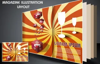 旋转线条礼盒企业封面杂志设计背景图片