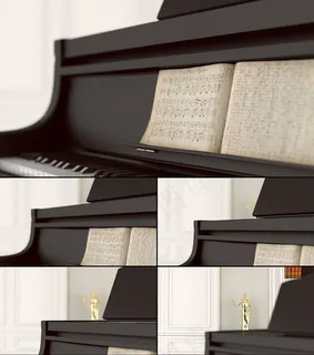 3D动画钢琴特写高清视频