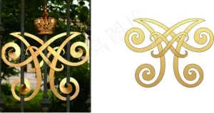 双A字母花形设计
